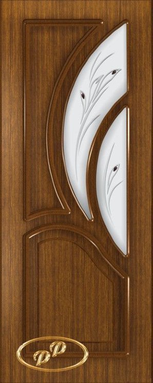 Дверь Карелия-2 Ст.600 мат. с рис. фьюзинг. натур. шпон дуб, тон карелия Румакс	