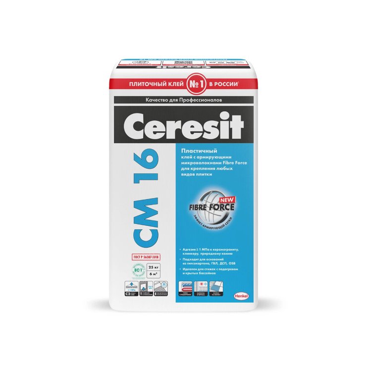 Клей для плитки всех видов СМ 16 Ceresit наружного и внутреннего применения ( 5 кг) Заказ