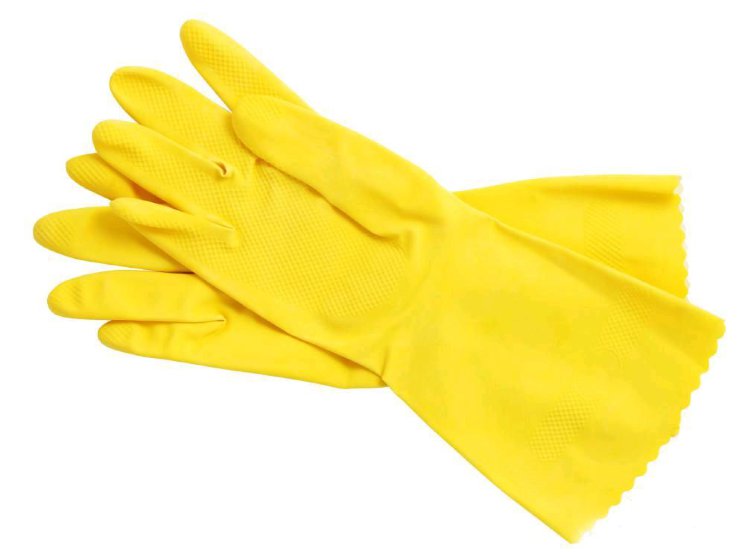 Перчатки латексные хозяйственные Желтые L40г