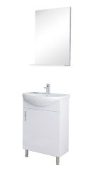 Комплект мебели Grossman ЭКО-52 3в(Зеркало с полочк.52см+Тумба 50см(с фурн)+Умыв.Акватон52см)белый