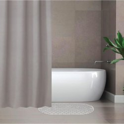 Набор для ванной "Селест" 180х180см, ковер 38х69 см, цвет серебристый