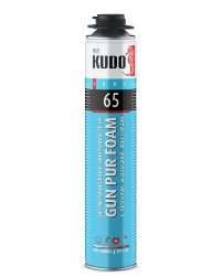 Пена монтажная KUDO проф. 65+ 1000мл/980гр. серый баллон (А)